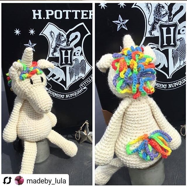 How cute! Amigurami rainbow unicorn by @madeby_lula