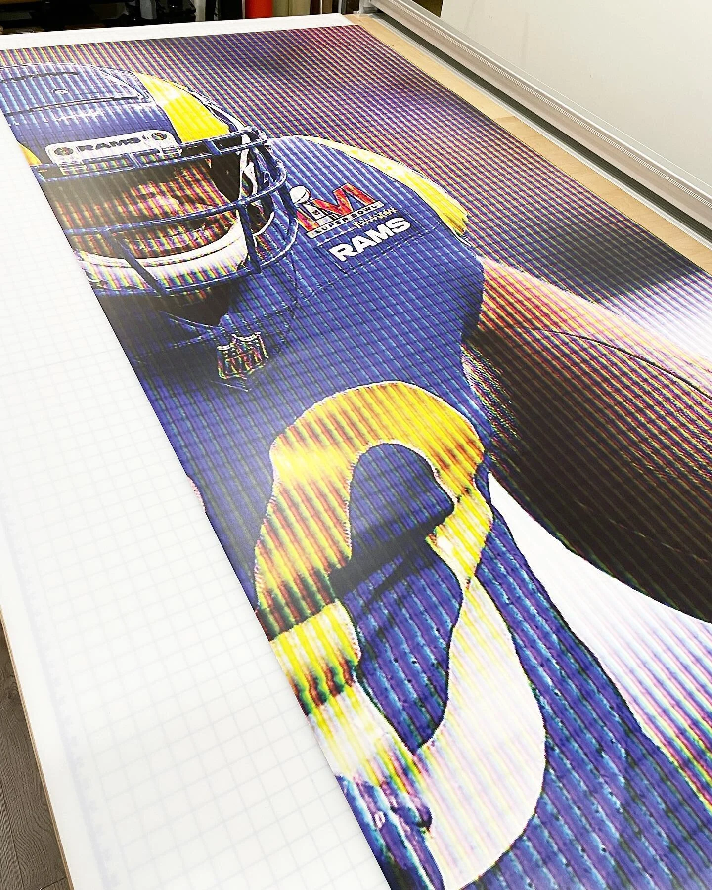 Congrats to the @rams on an epic win on home turf! We were thrilled to work on some graphics for the big game 🏈