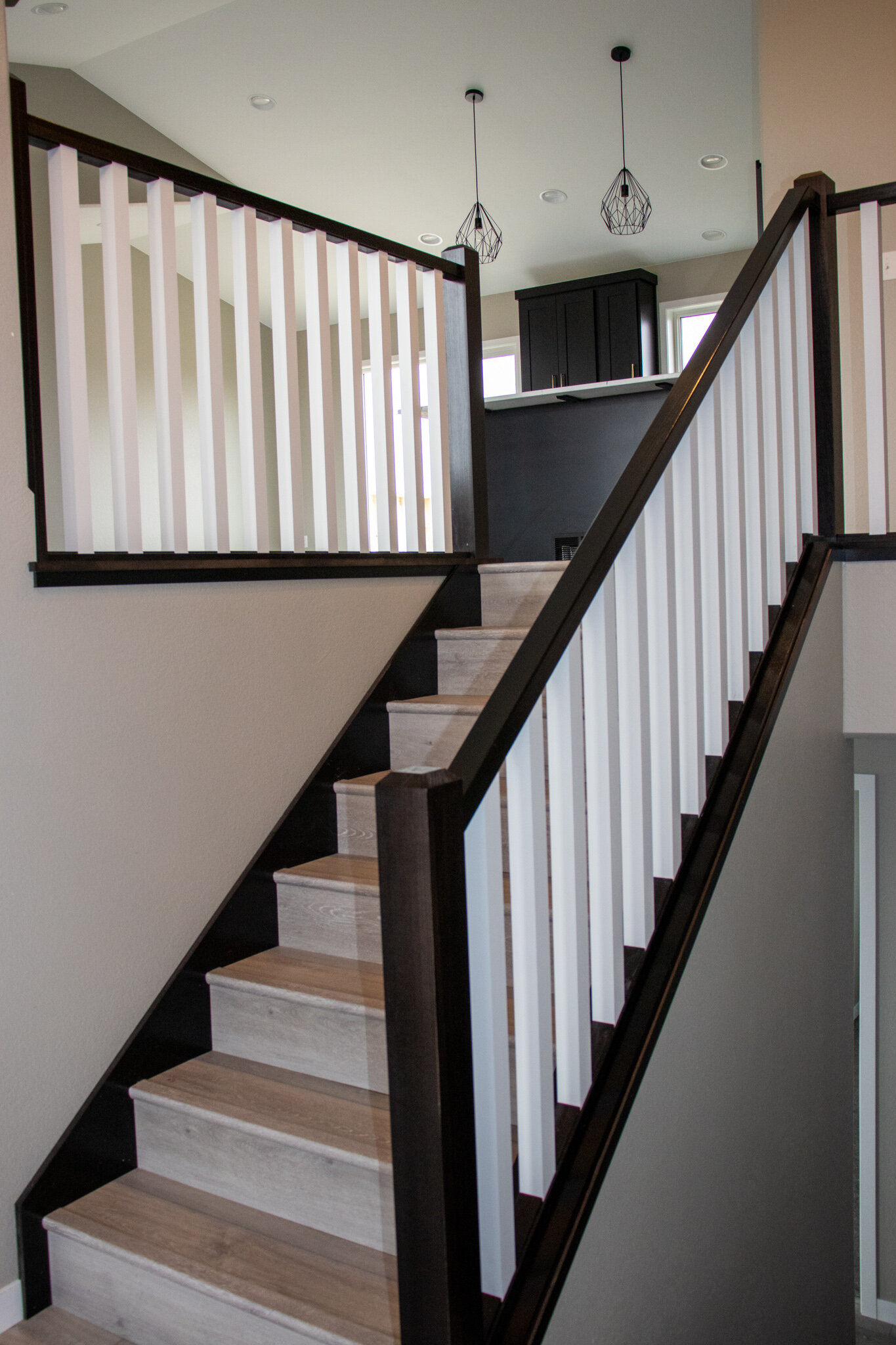 Black and White Stair Railing