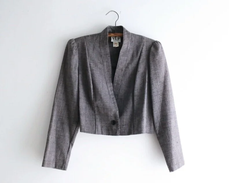1980s cropped tailored jacket