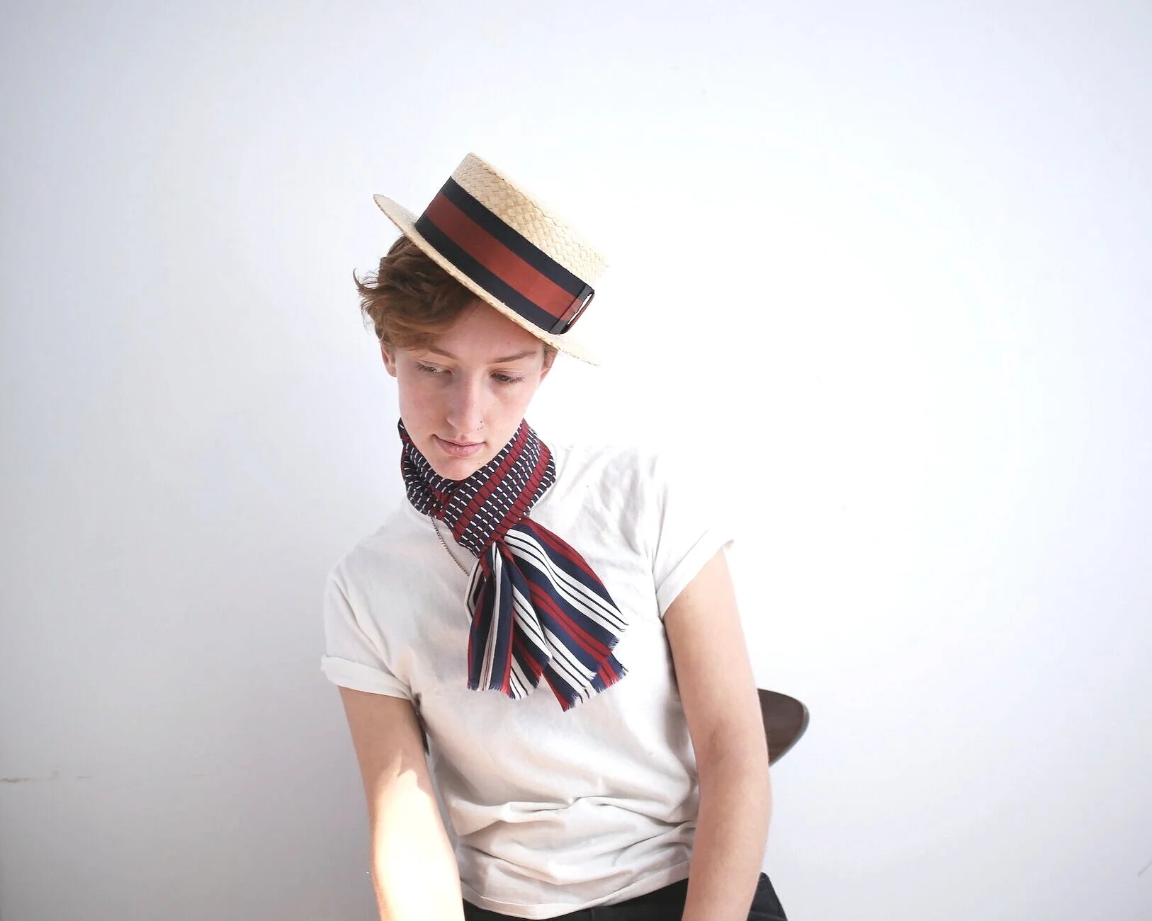 1950s straw boater hat *SOLD*