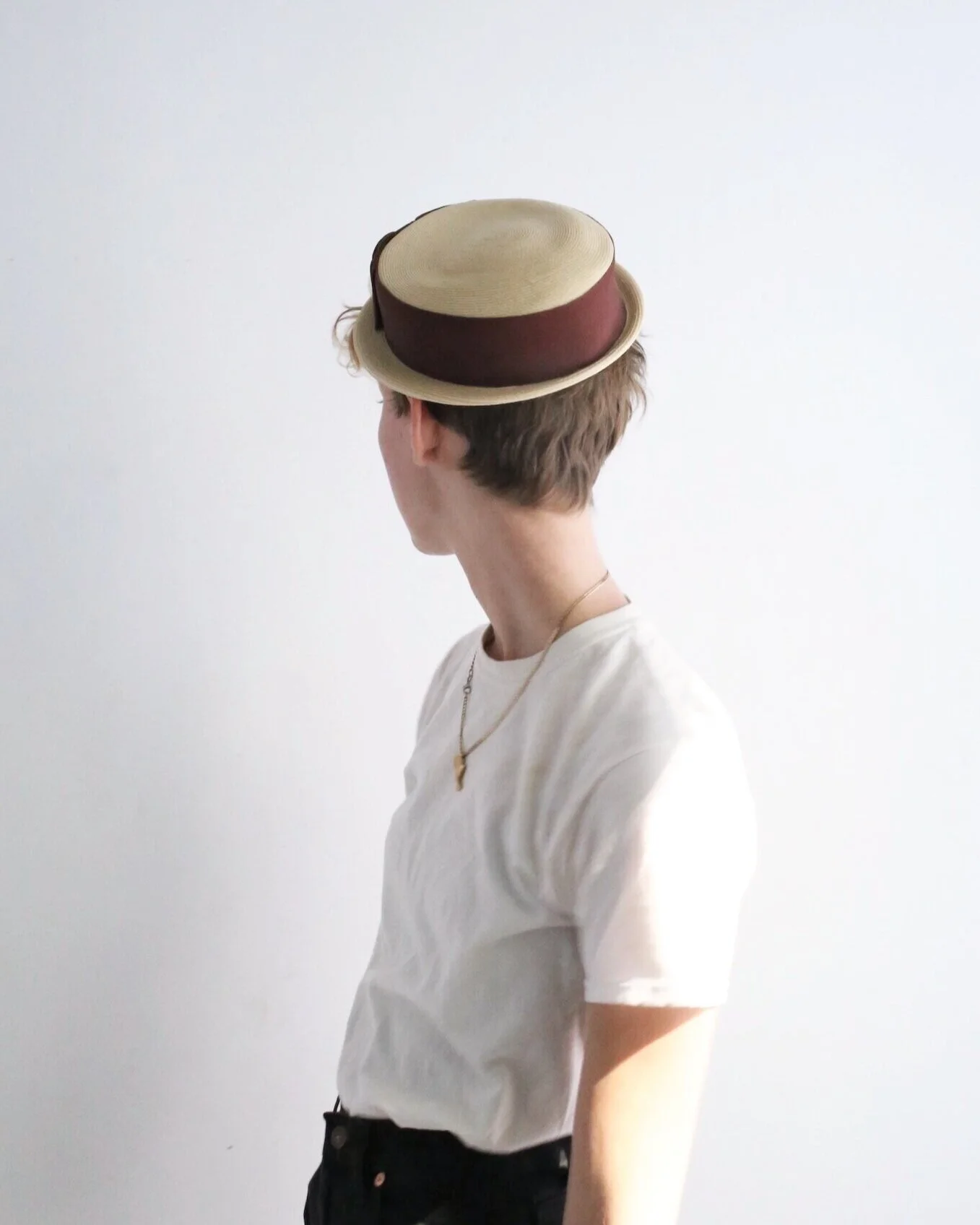 1950s - 1960s straw pillbox hat
