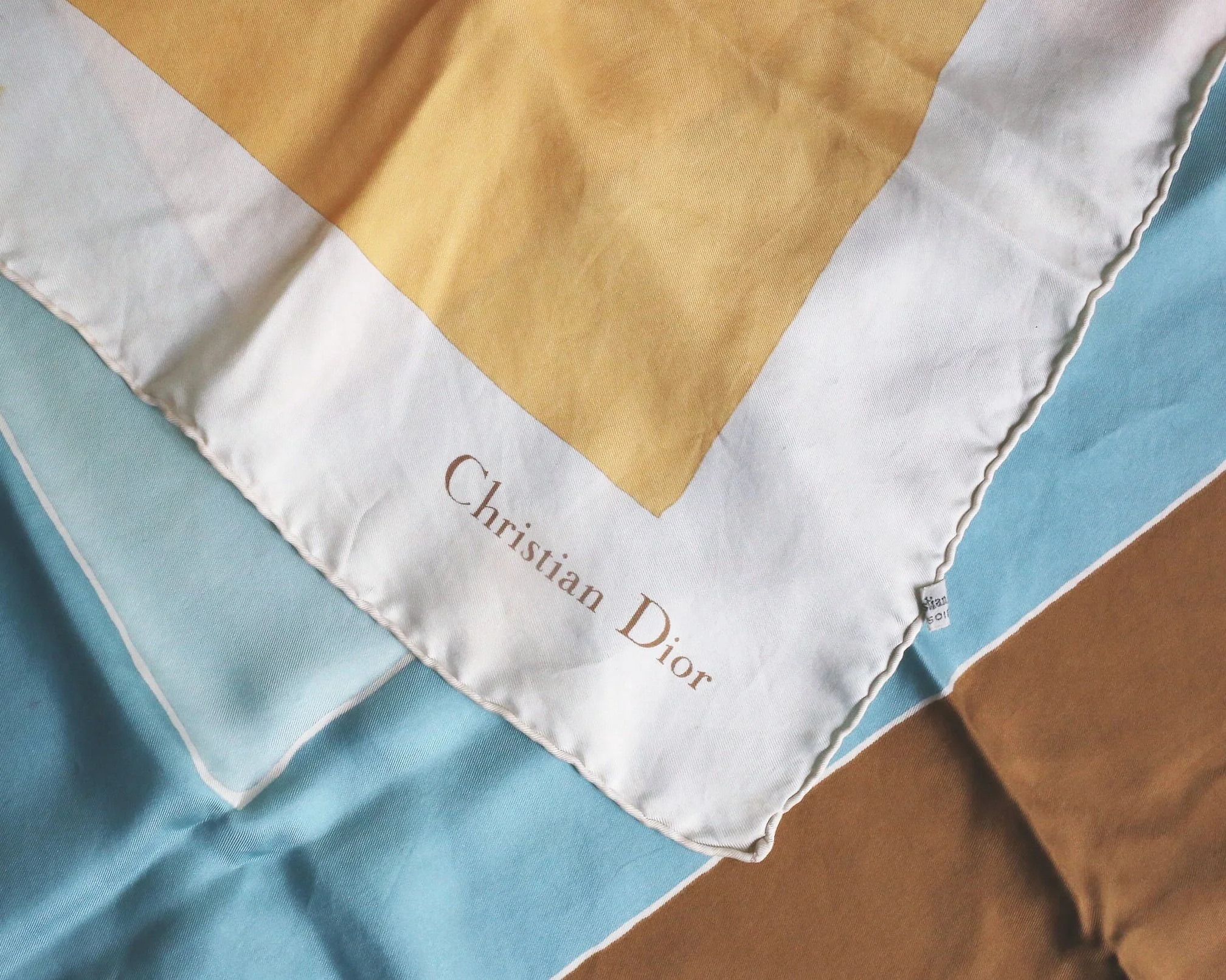 *Sold* 1970s / 80s Christian Dior silk scarf with abstract print