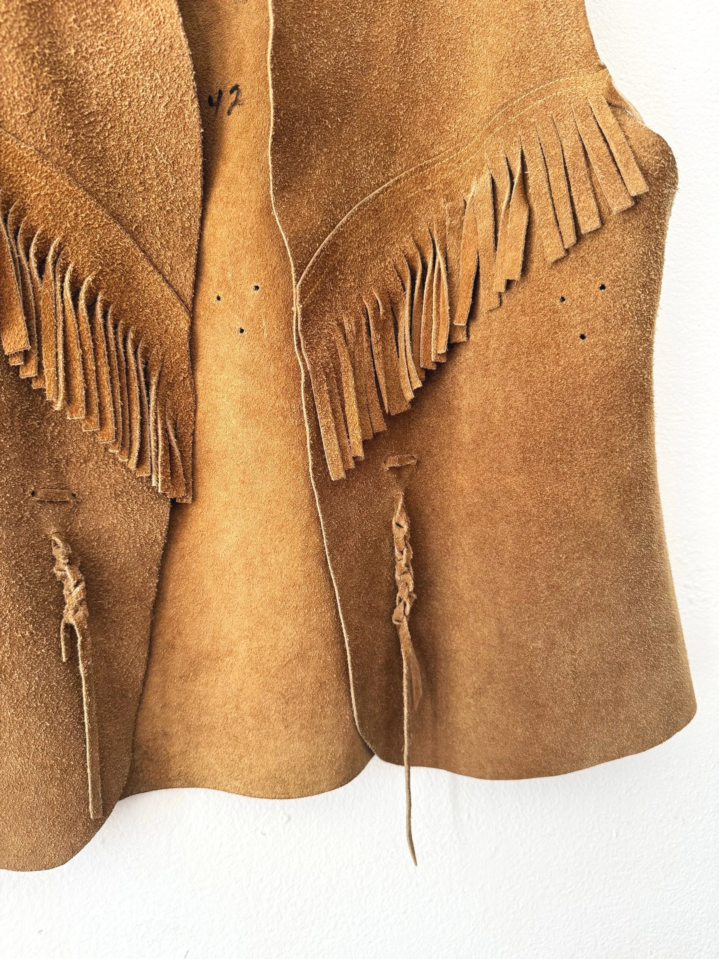 Vintage suede leather waistcoat Size L