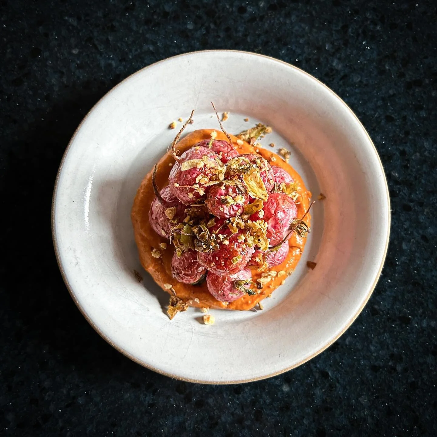 RADISH

Romesco, charred hispi cabbage, almond 

#barbararestaurant #vancouverrestaurant #bcwines #chinatownvancouver #barbaravancouver