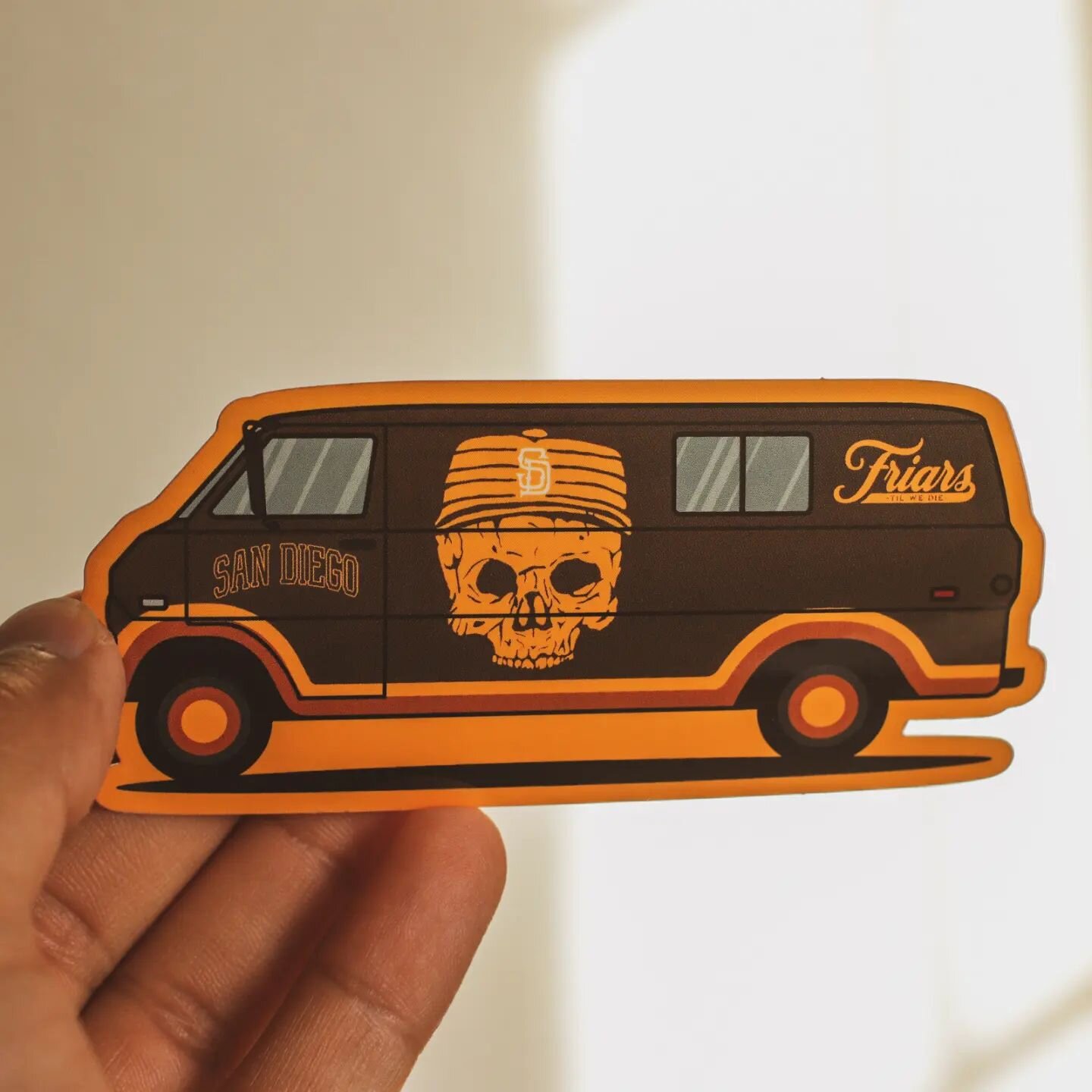 Lots of Friar Van stickers have been going out with your orders! Available on friarstilwedie.com 💀🌴⚾

#friarstilwedie #friarfaithful #sandiegopadres #padres #daygo #sandiegobrand #slamdiego #hungryformore #petcopark