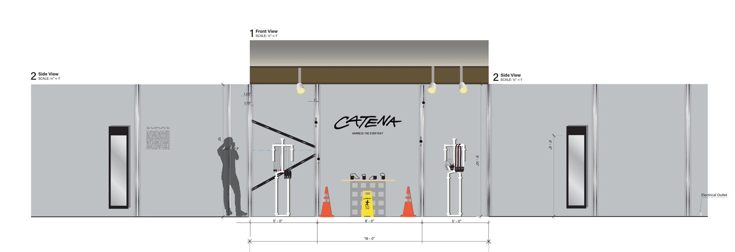 Catena was originally part of a student-run exhibition titled Thanks for Understanding. These elevation drawings were done for my assigned room of about 290 square feet. Unfortunately, Catena was not able to exhibited as a result of COVID-19.