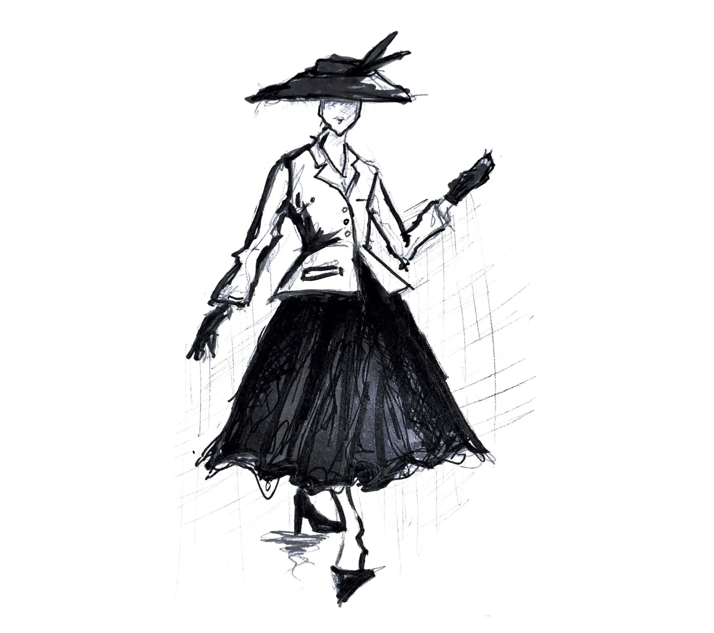 Sketch of Christian Dior’s New Look