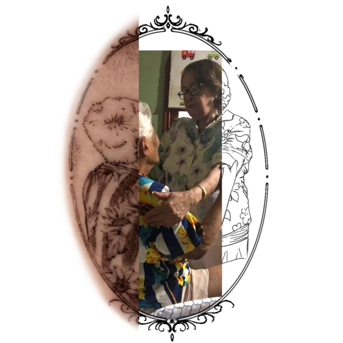 Las dos amigas ahora siempre juntas.

&bull;
These two are my clients family members which were best friends in life, now they&rsquo;re forever together in the next.
&bull;
Thanks for coming in!
&bull;
&bull;
&bull;
&bull;
&bull;
#tattoo #fineline #b