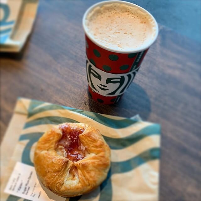Sometimes the best cure for a cold is a toasted white chocolate mocha and a sugar plum danish. #coldcure #warmandcozy #starbucks