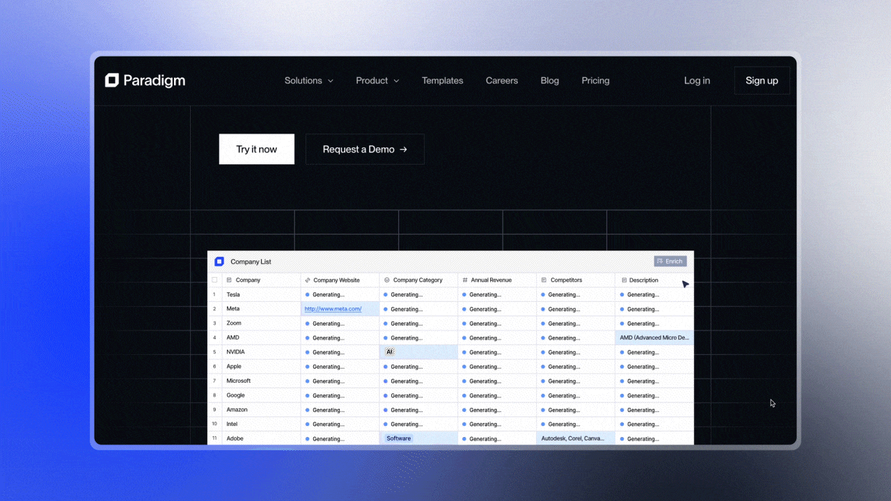 Paradigm<br>Website Animations