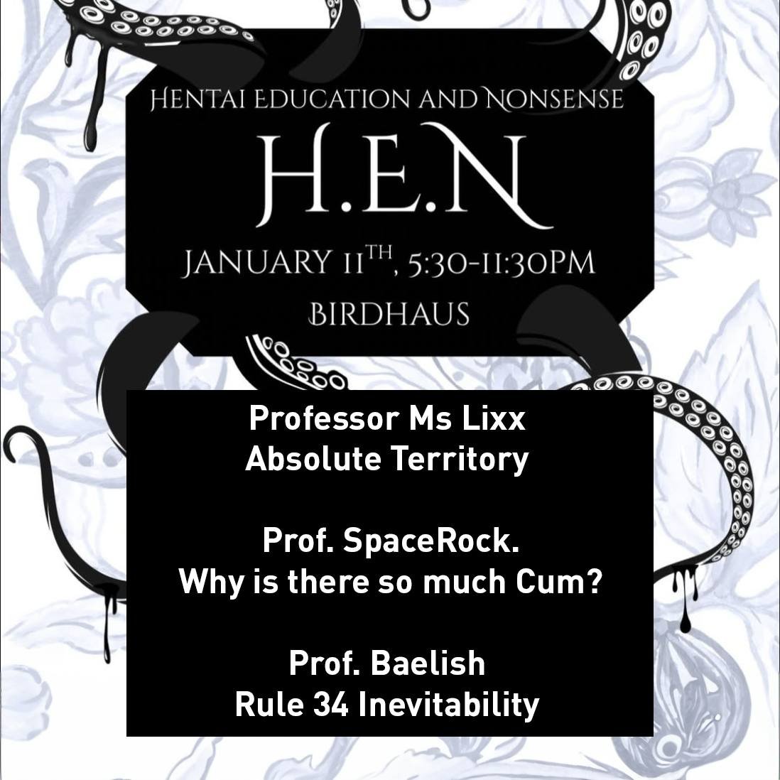 Update to the winter class syllabus before we break for the holidays! 

Welcoming new Professor Ms Lixx, returning academic Prof. SpaceRock, and your Dean Prof. Baelish. 

Professor Ms Lixx 
Absolute Territory 

Prof. SpaceRock
Why is there so much C