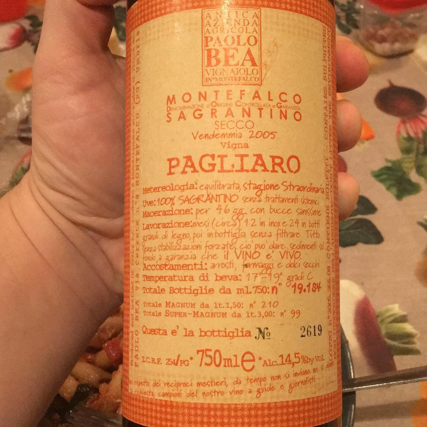 2005 Paolo Bea Sagrantino di Montefalco Pagliaro

Thought I&rsquo;d no longer love this stuff after a decade+ but if anything this was the best Bea I&rsquo;ve ever had.  I&rsquo;ve loved these wines for their unpolished but well-earned confidence.  I