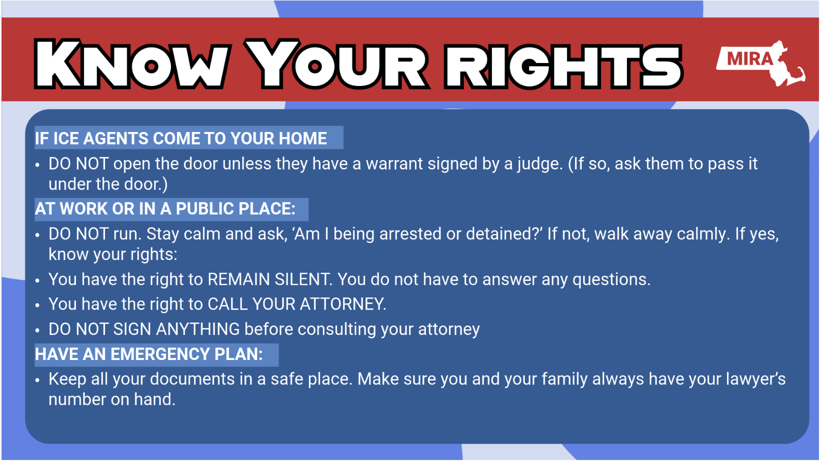 MIRA Know Your Rights