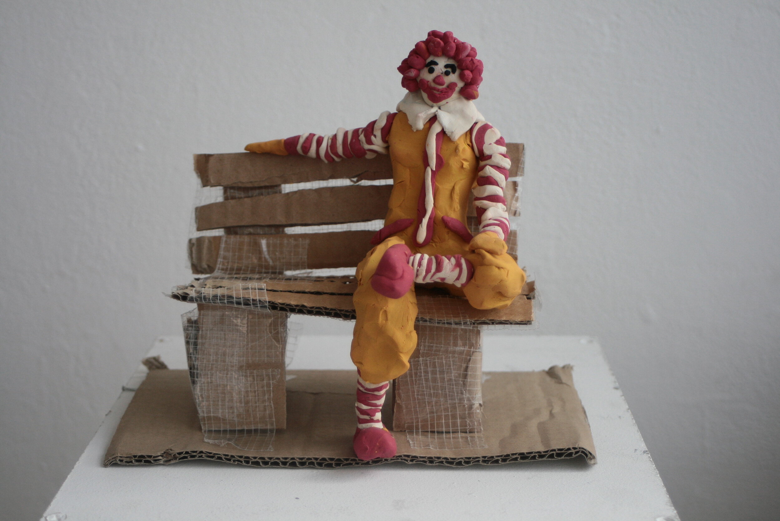 Ronald - 2009, installation detail; plastercine and cardboard