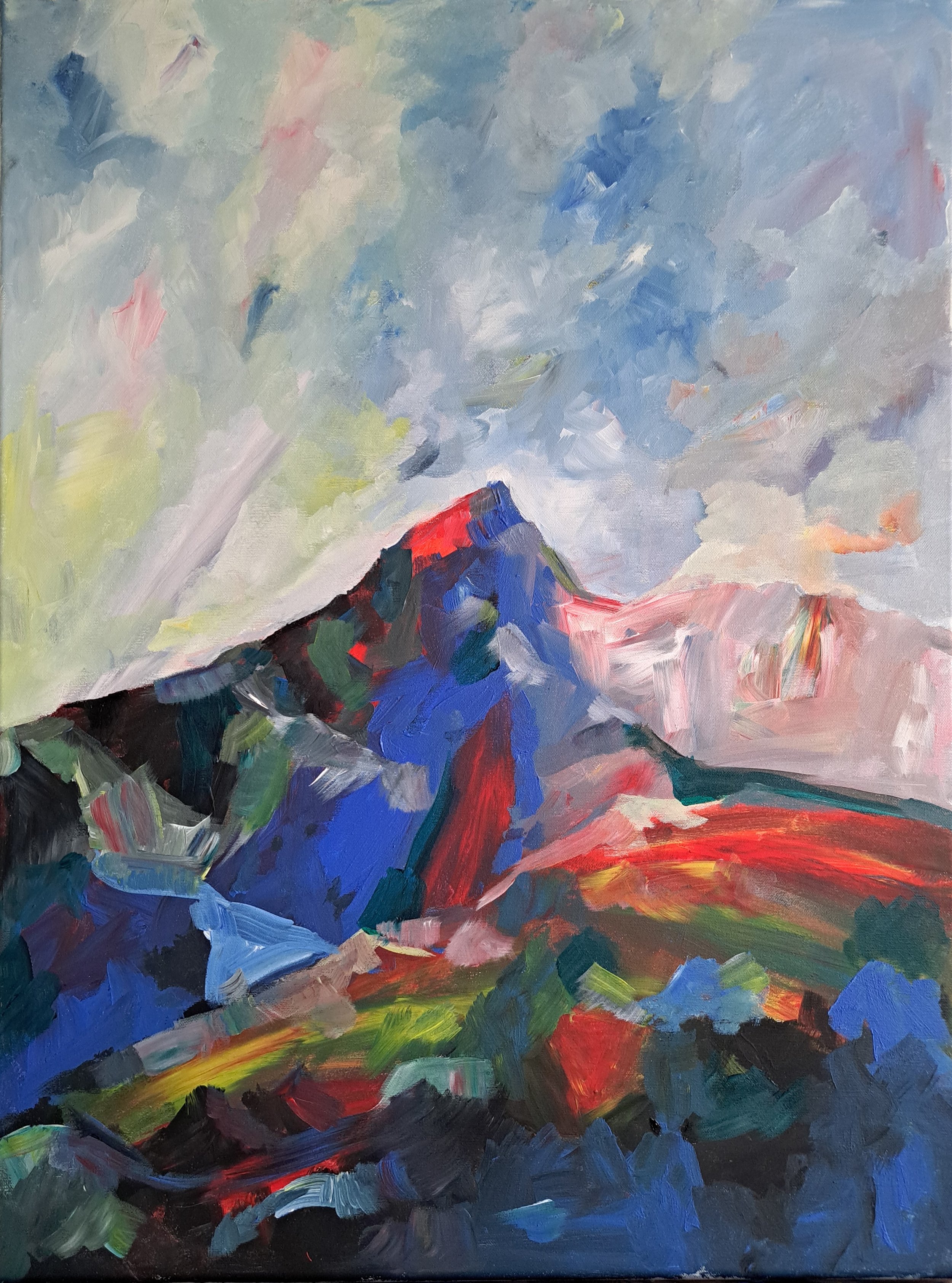 Red and blue - 2024, acrylic on canvas, 60x80cm