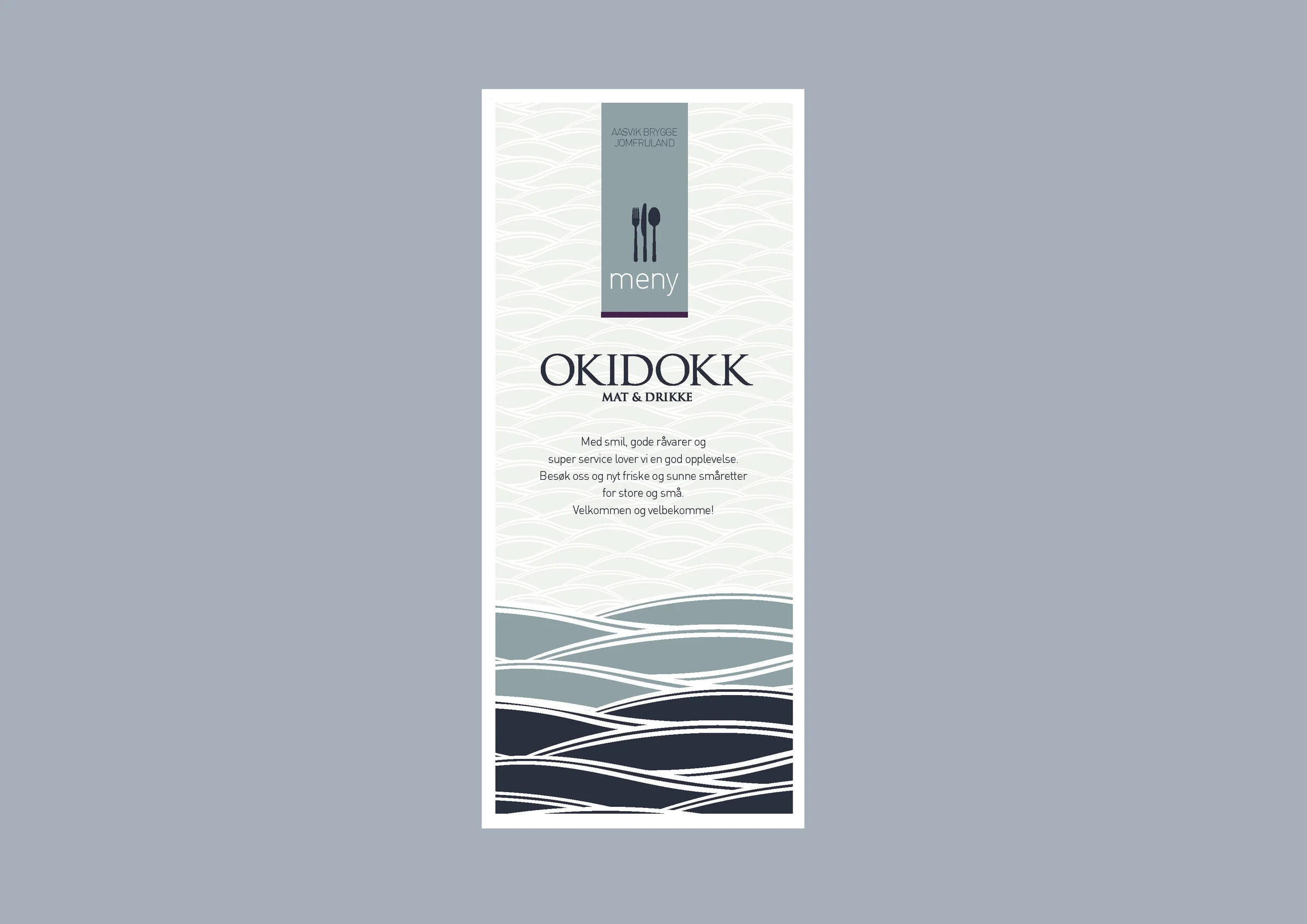  Logo og grafisk profil til restaurant på Jomfruland. Vist her; forsiden på meny. 