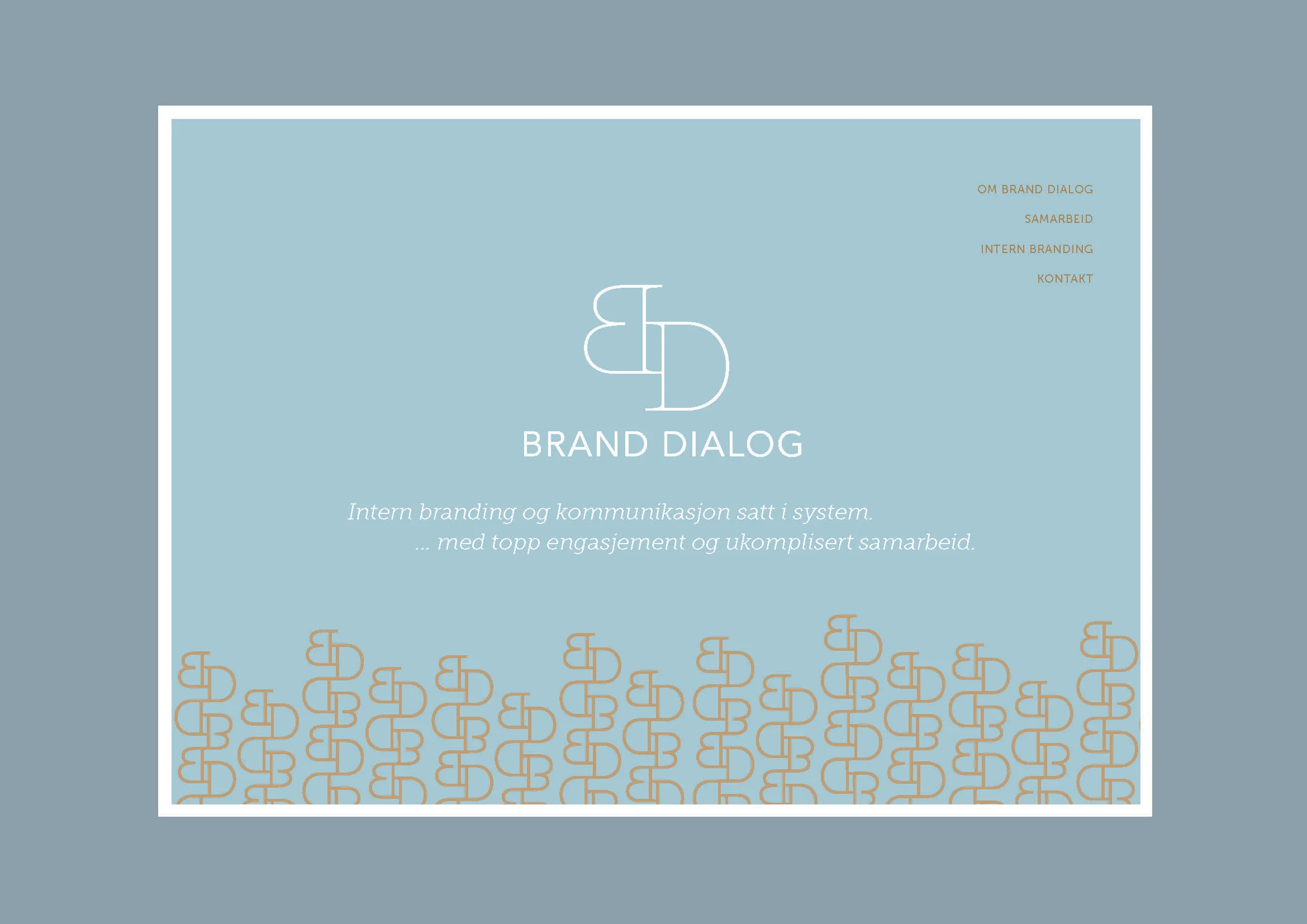  Logo og grafsik profil til kommunikasjonsbyrået Brand Dialog. Vist her; webside 