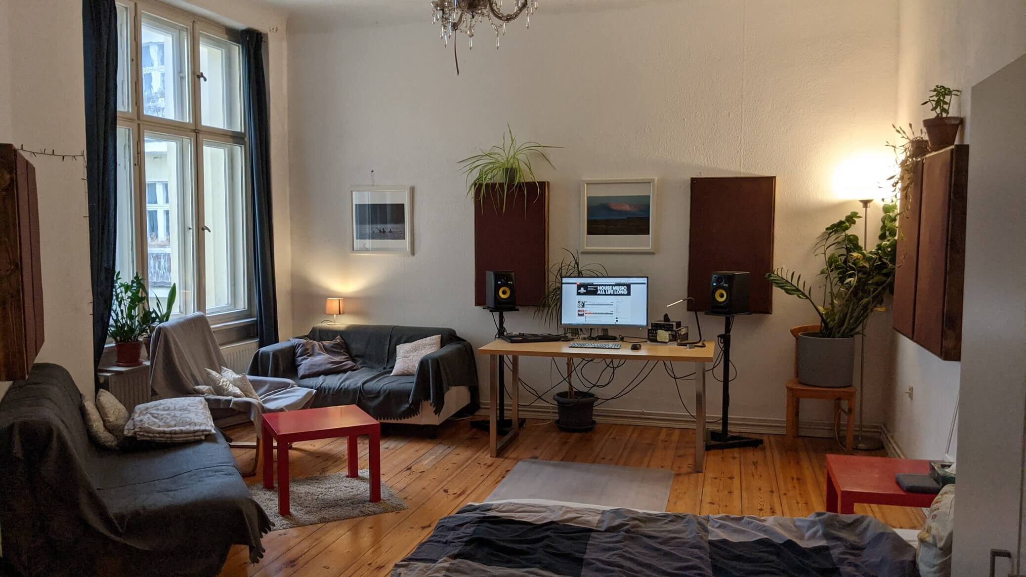 Absorption panels used in home studio/bedroom