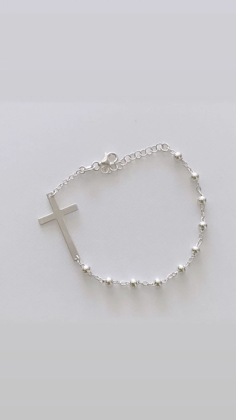 Pulsera Cruz y bolas