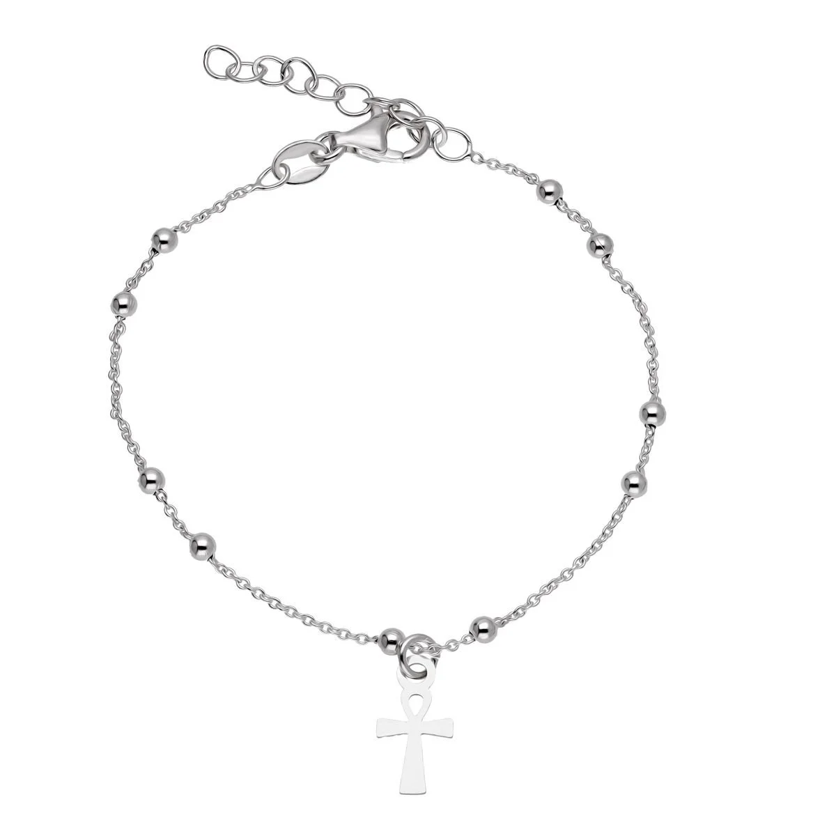 Pulsera cruz de la vida Plata