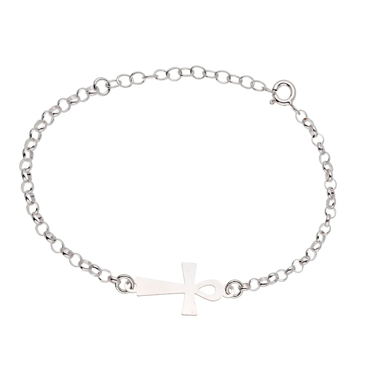 Pulsera Cruz de la Vida plata