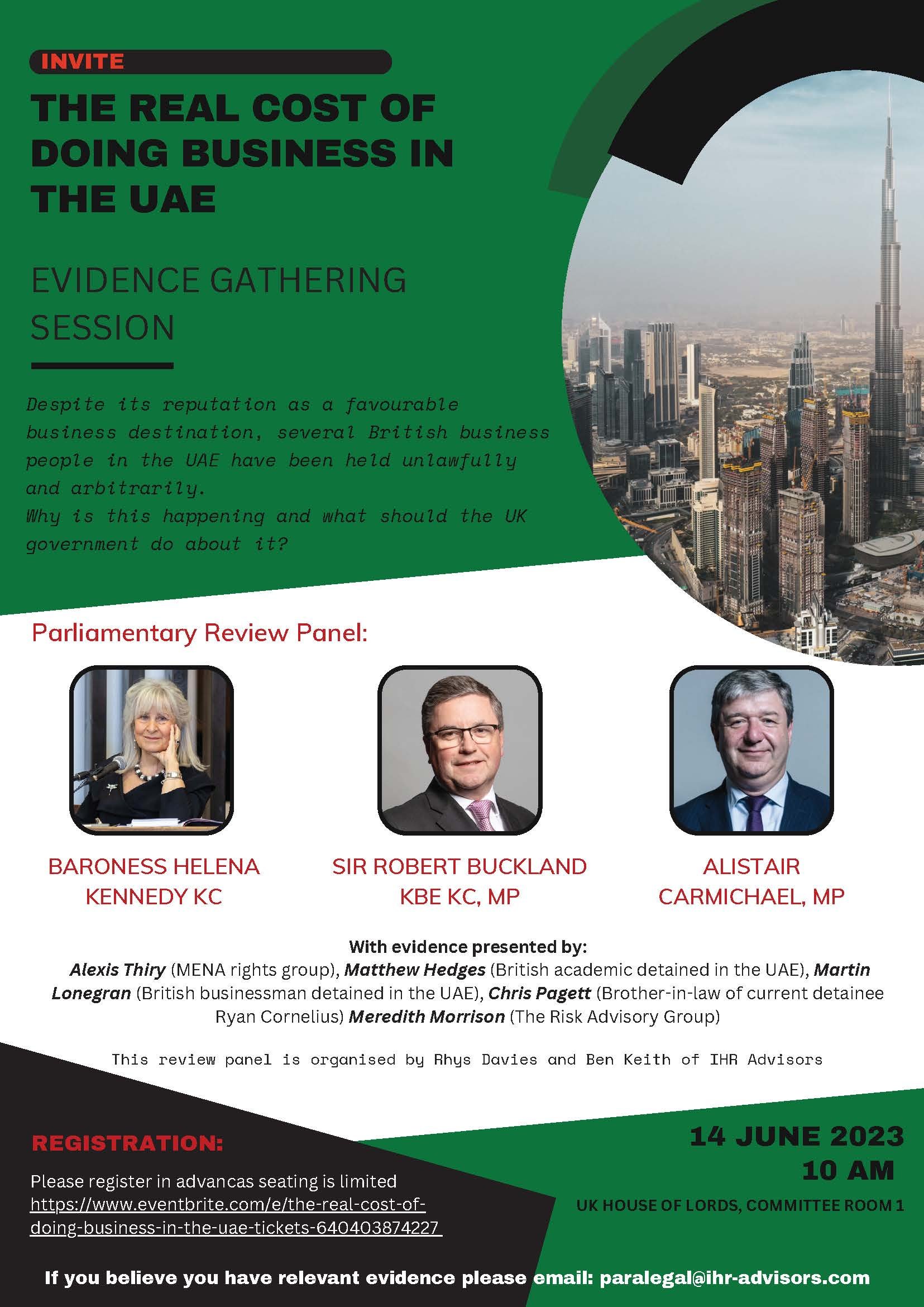 The Real Cost of Doing Business in the UAE: Evidence Gathering Session