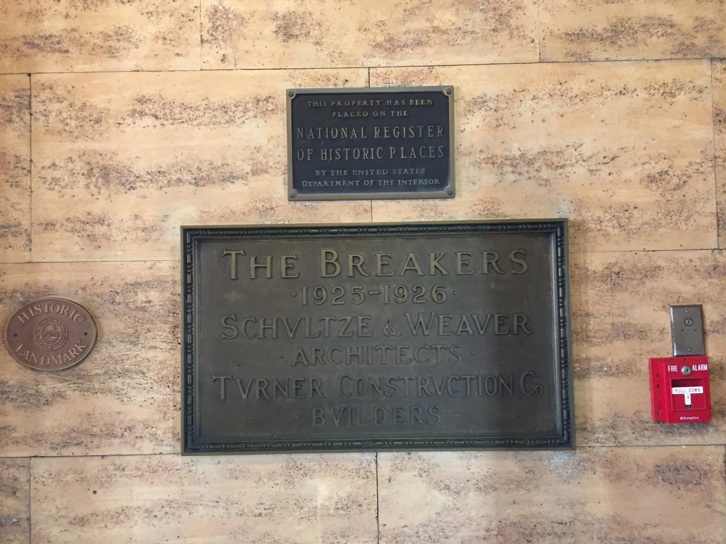 The Breakers, Plaque