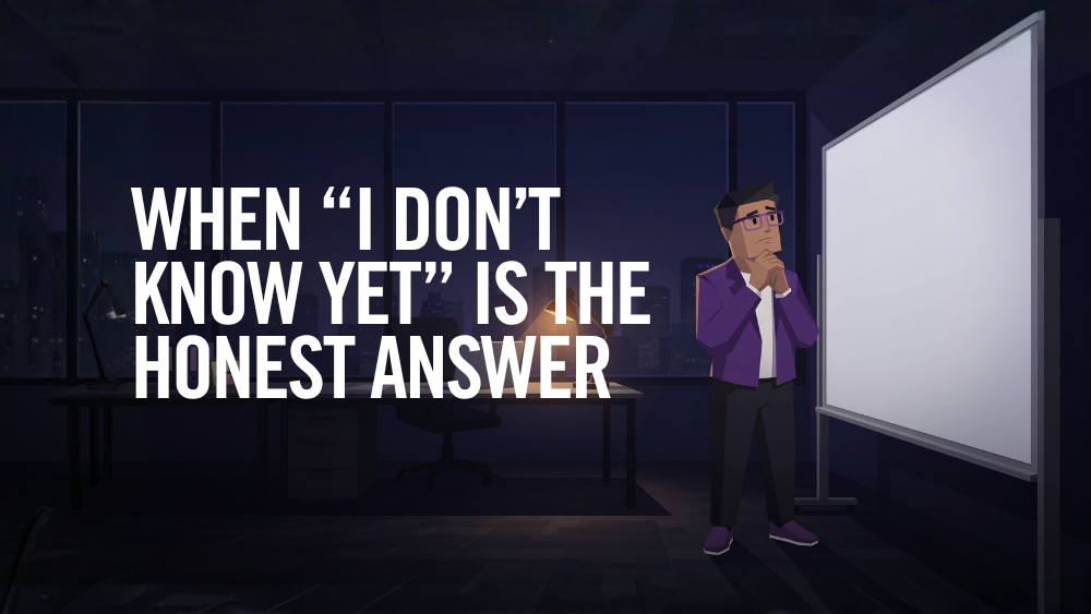 When "I Don't Know Yet" is the Honest Answer