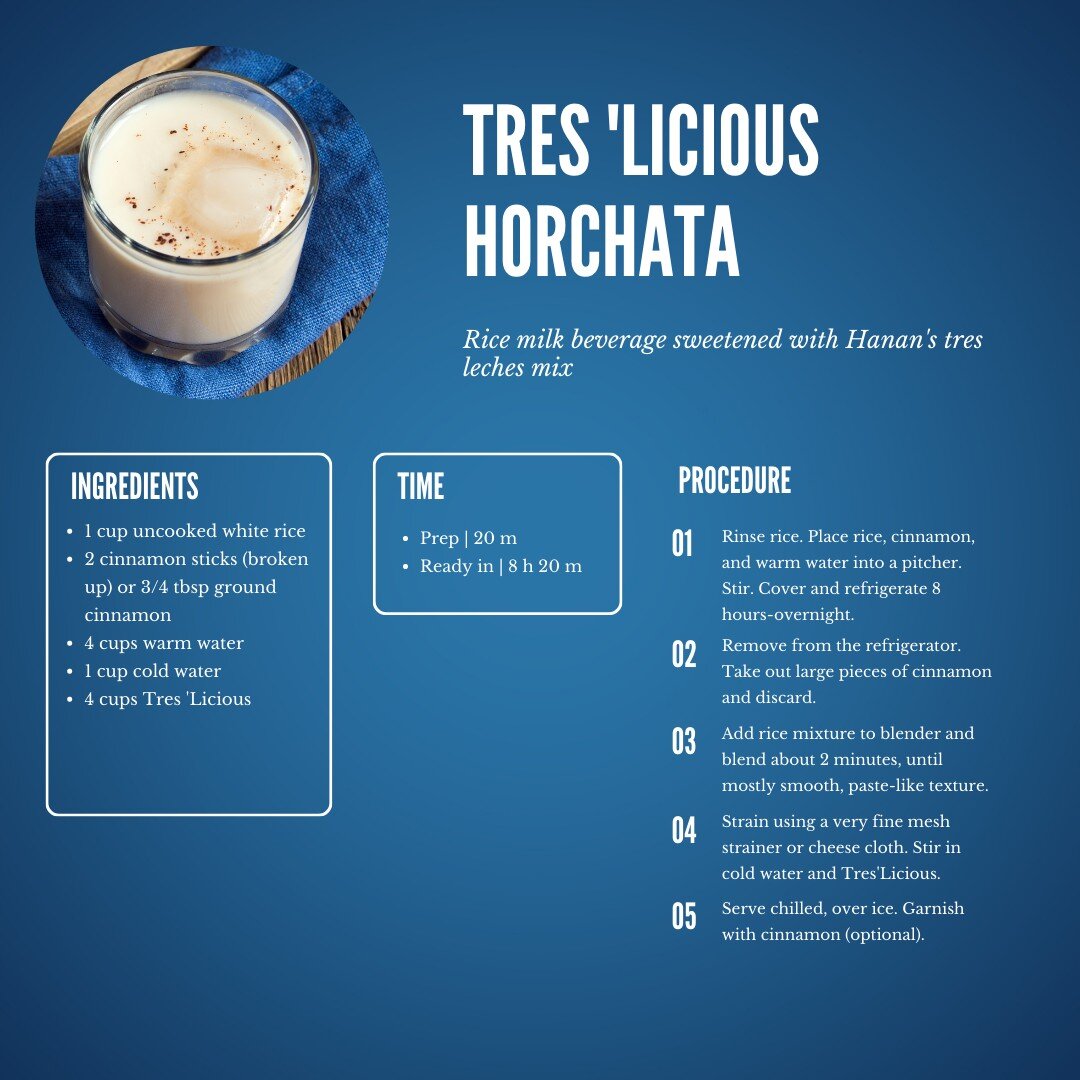Do you have extra Tres 'Licious on hand? Use it to make a unique horchata! 🥛
.
.
If you tried this recipe, let us know what you think in the comments!