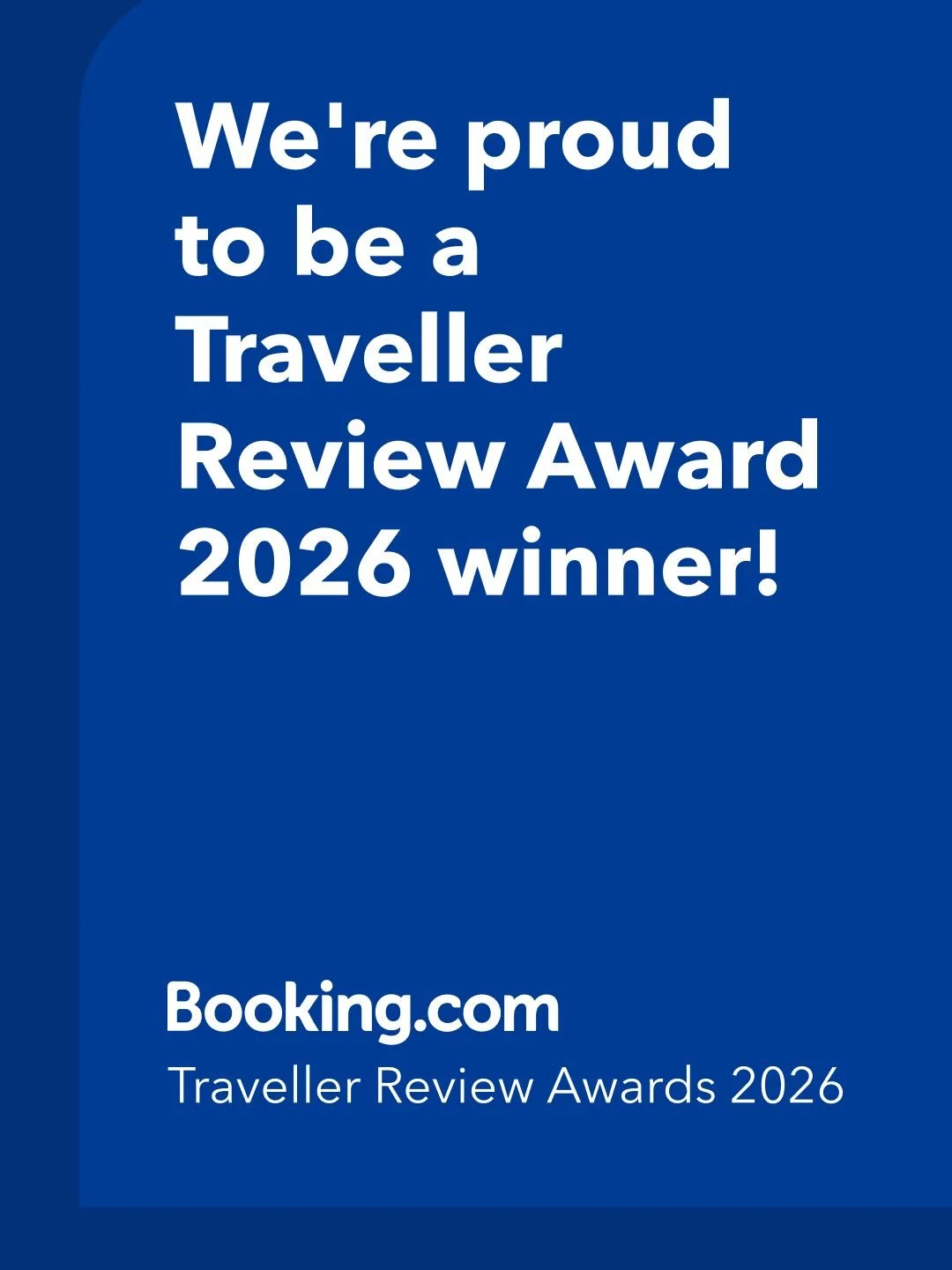 ✨ Estamos muy orgullosos de anunciar que Cornisa Apartment ha recibido un premio de Booking.com.
Gracias a todos nuestros hu&eacute;spedes por elegirnos durante el &uacute;ltimo a&ntilde;o. Nos alegra seguir ofreciendo nuestros servicios y hospitalid