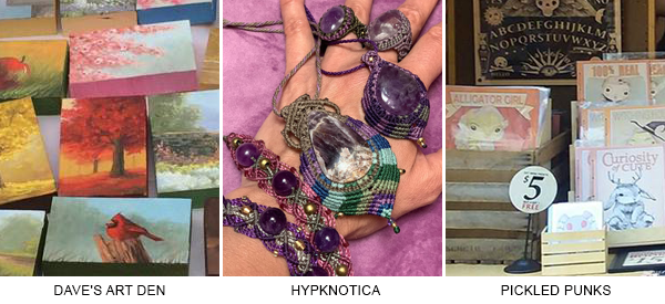 Collage of work by crafters