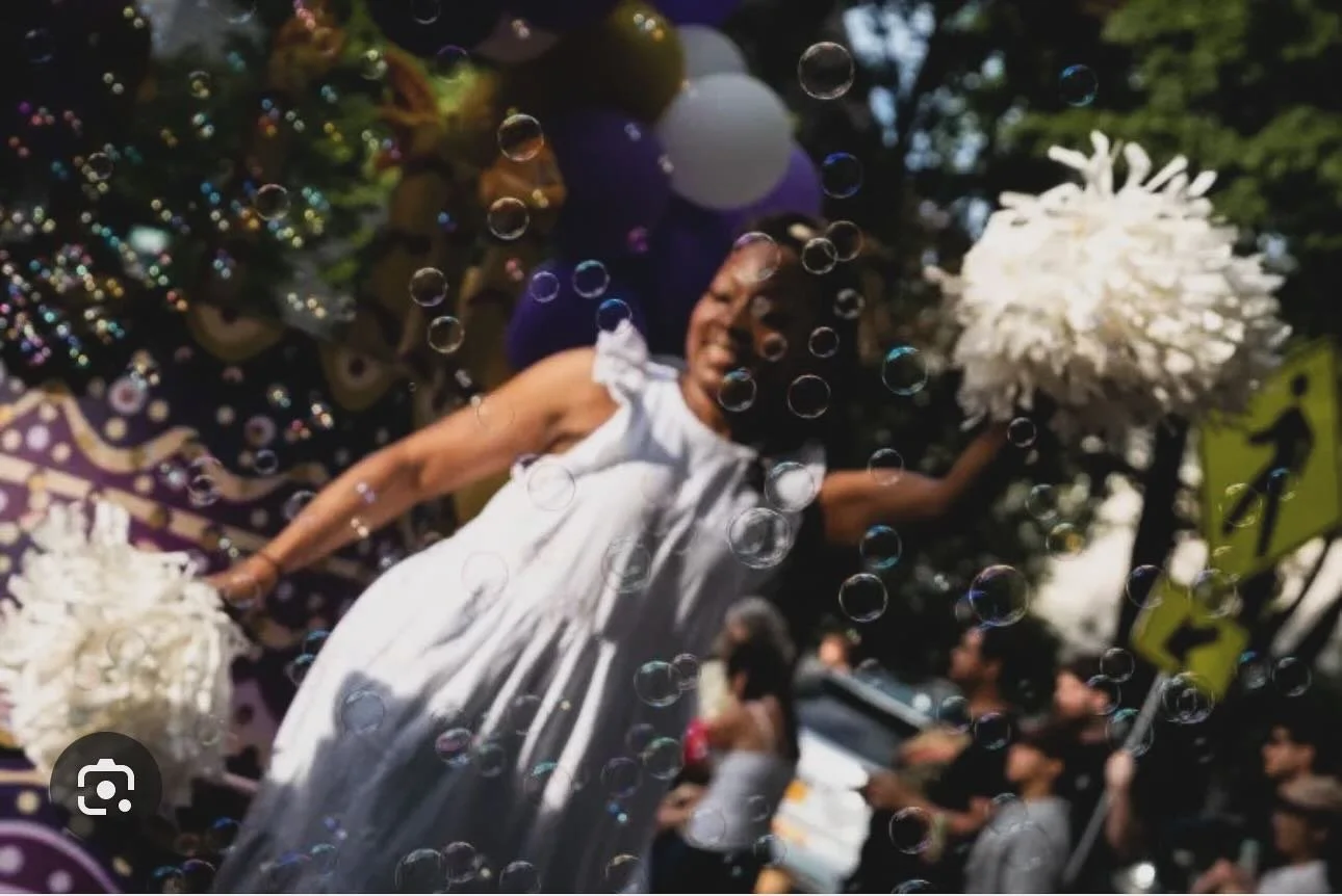 Person having fun with bubbles.