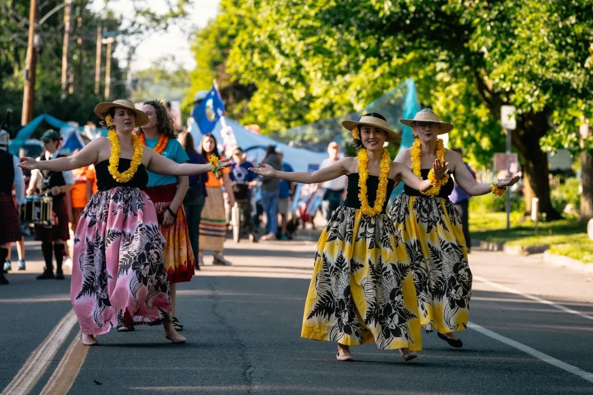 People dancing in the parade.