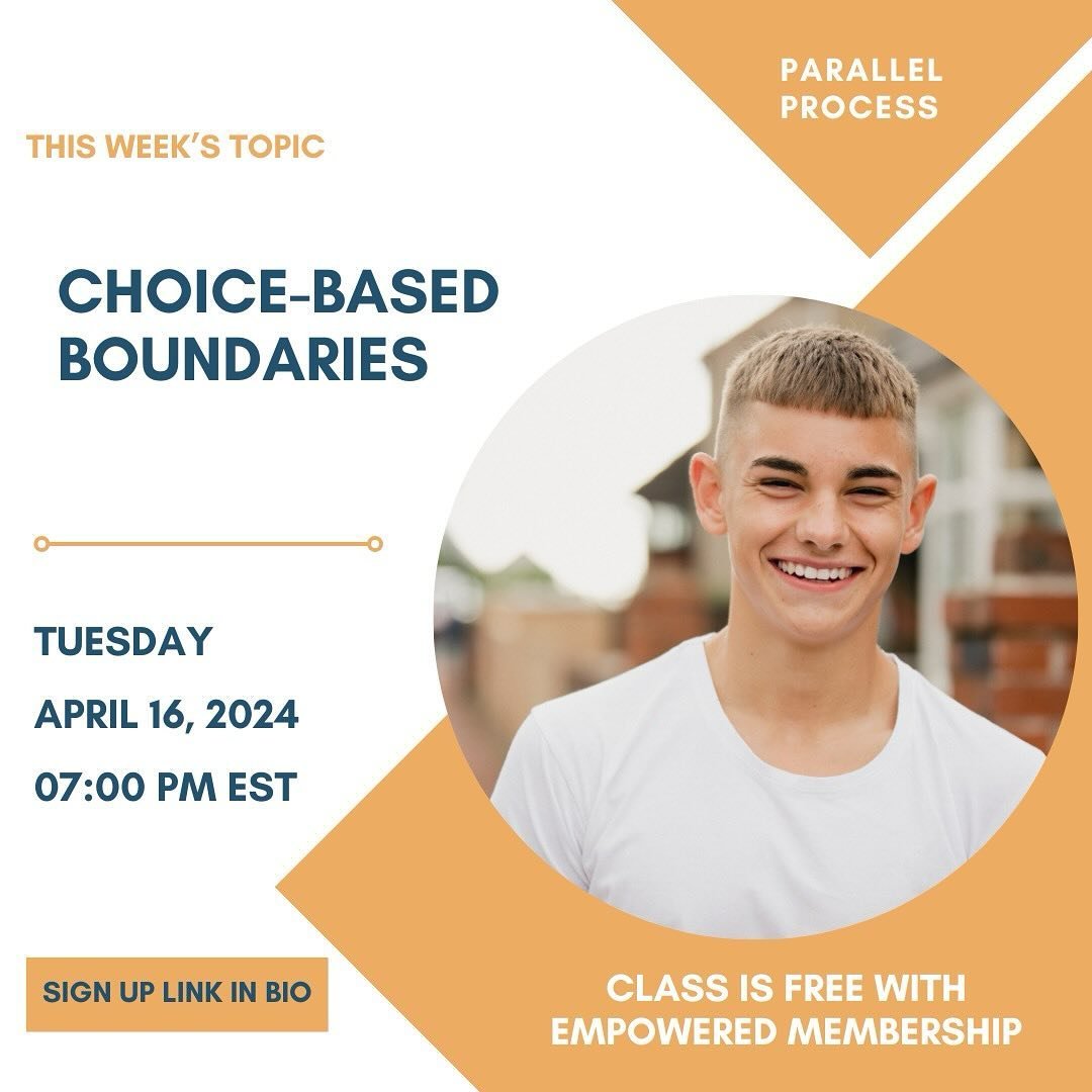 This next class Tuesday 4/16 at 7pm est we will be discussing Choice-Based Boundaries! It is such a game changer when parents can step out of control-based language and patterns, and use choice-based language. This is how parents step out of power-st