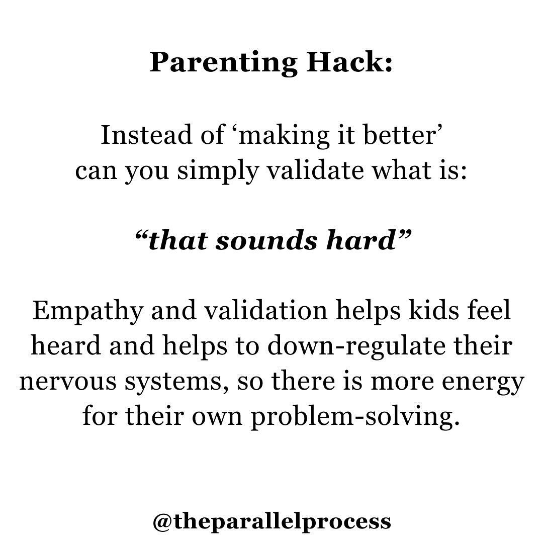 If we want to have a relationship with our kids, we have to become relational, not managerial.&nbsp; So often parents are managers and are fixing, solving, or making things better.&nbsp; Kids want to be heard, seen, validated, and empathized with.&nb