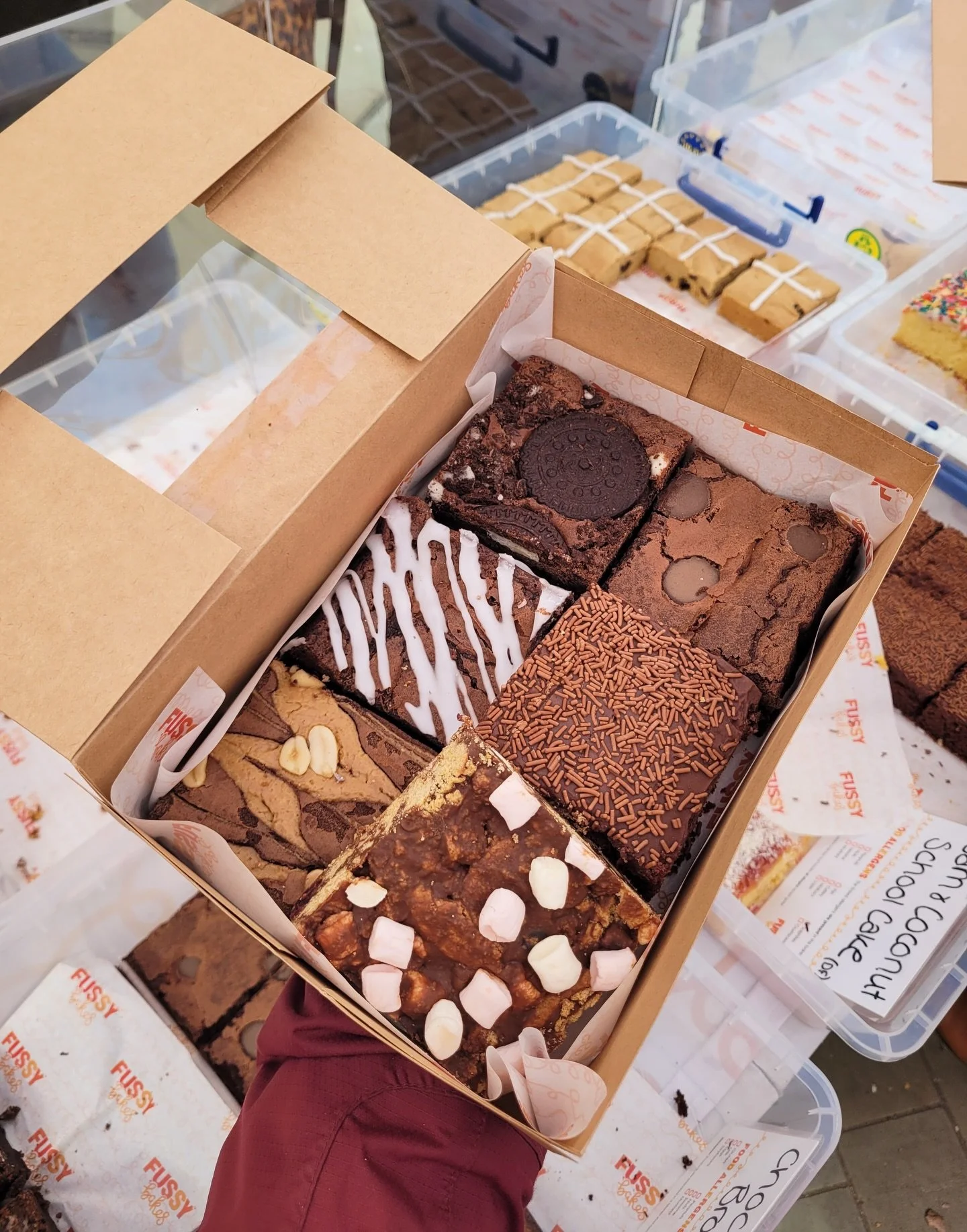 Fussy Bakes collection in cake box