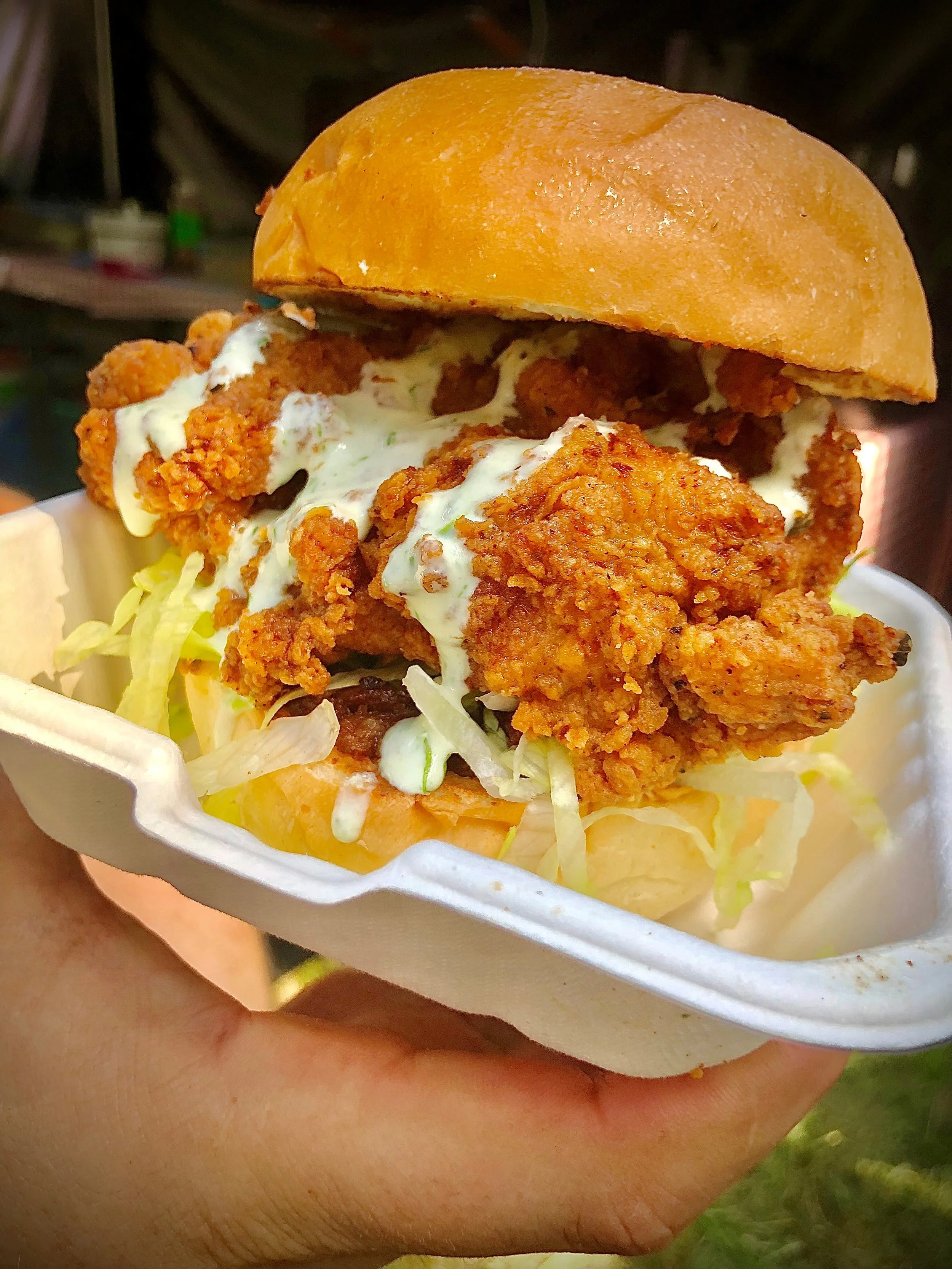 Free Range Jane burger in a box with lettuce