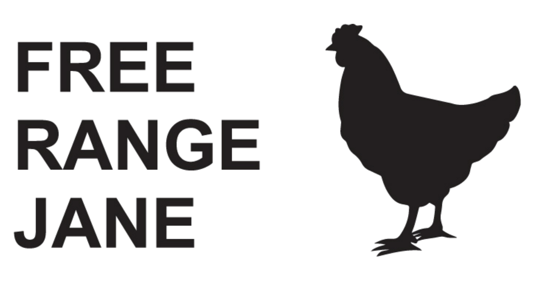 Free Range Jane logo featuring a chicken silhouette