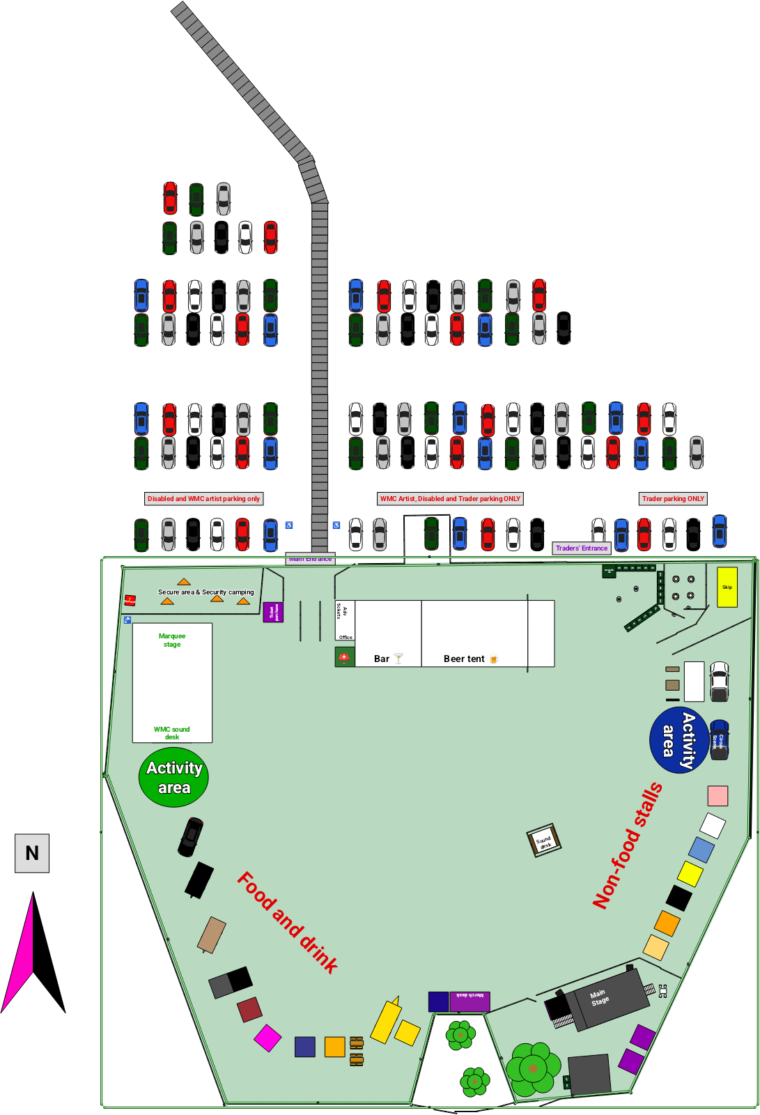 Typical festival site layout