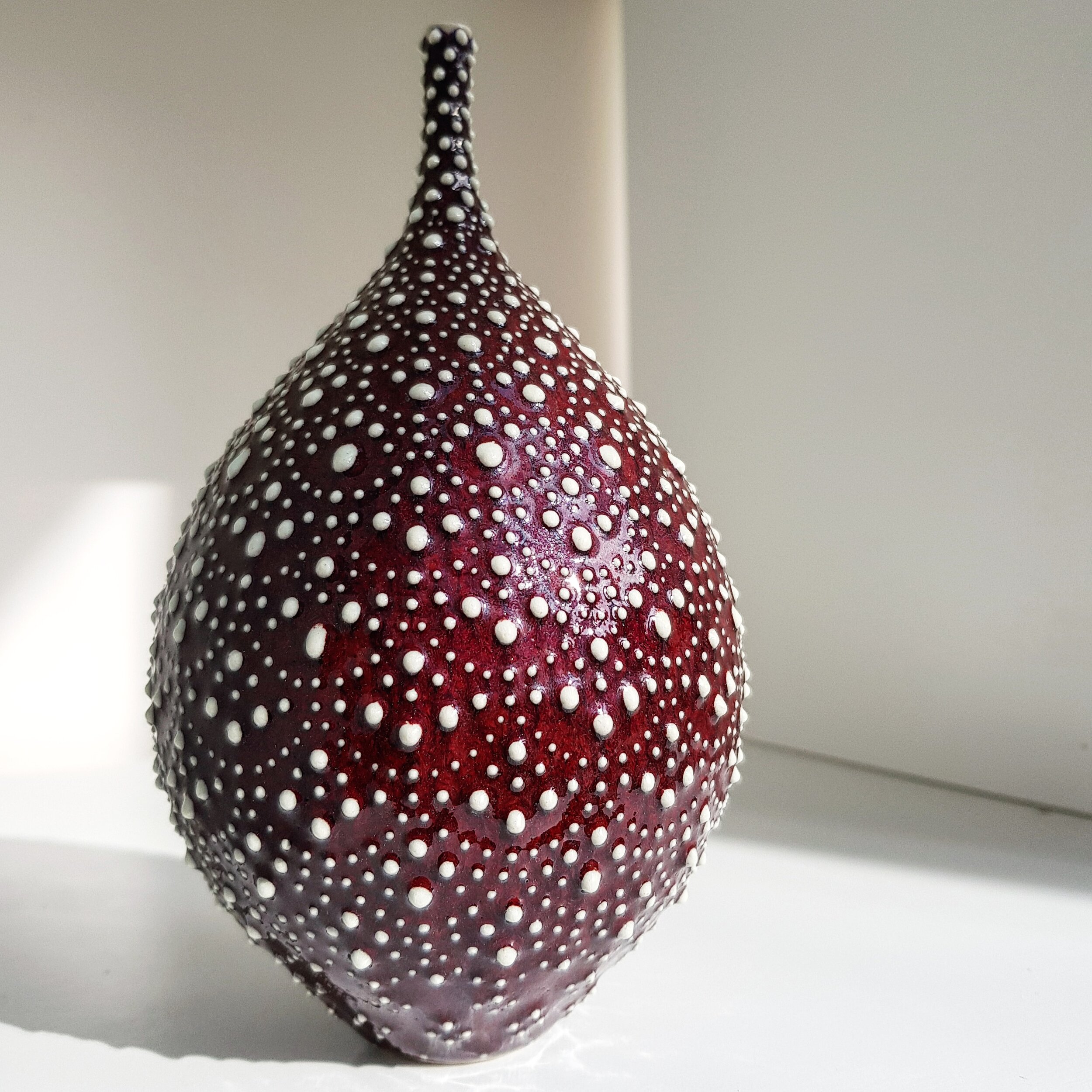 Hannah Billingham Rich Red Dotted Vase