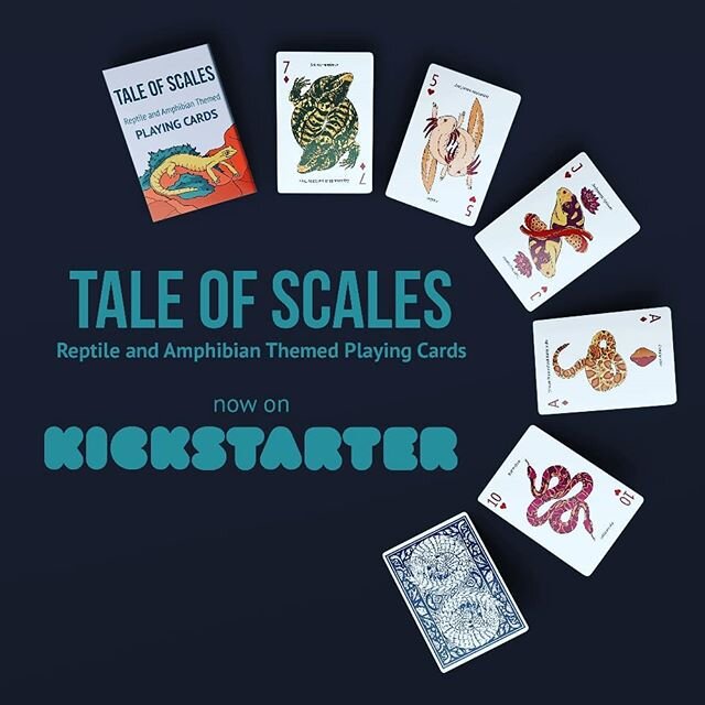 The #TaleofScales deck of cards features 55 unique illustrations of reptiles and amphibians from all over the world.  Our mission is to spread awareness of the biodiversity behind herpetofauna.  Check us out over on #kickstarter !