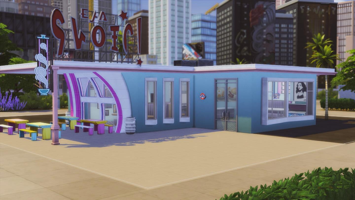 This aesthetic is hands down one of the hardest ones to achieve in this game!

It definitely requires you to be creative! It&rsquo;s a work in progress but the exterior is coming along nicely! 

🛼🍔🍟
&mdash;&mdash;&mdash;&mdash;&mdash;&mdash;&mdash