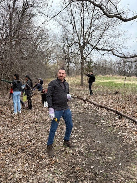 JT Schuweiler removing buckthorn.