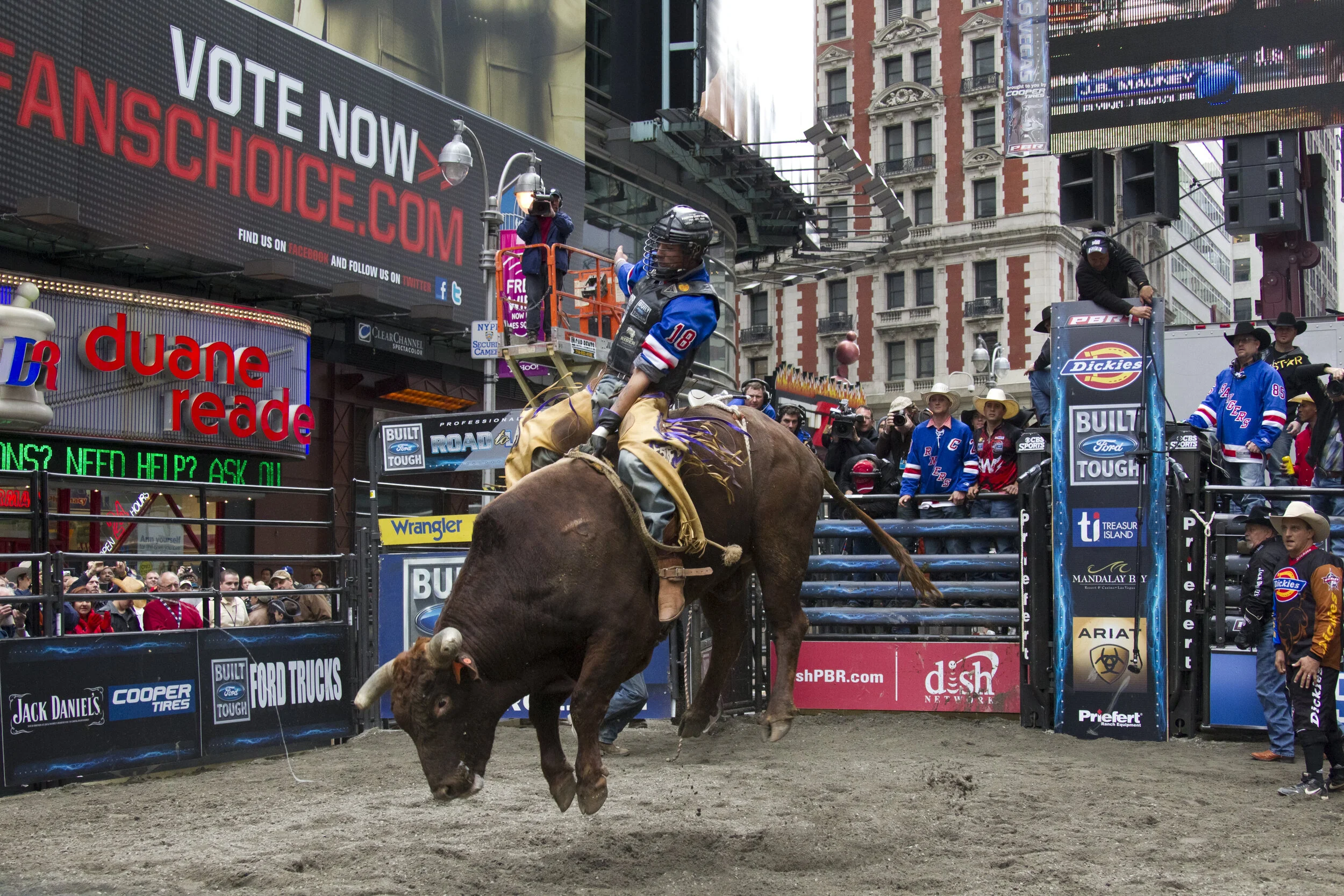 Professional Bull Riders in Times Square; 2014