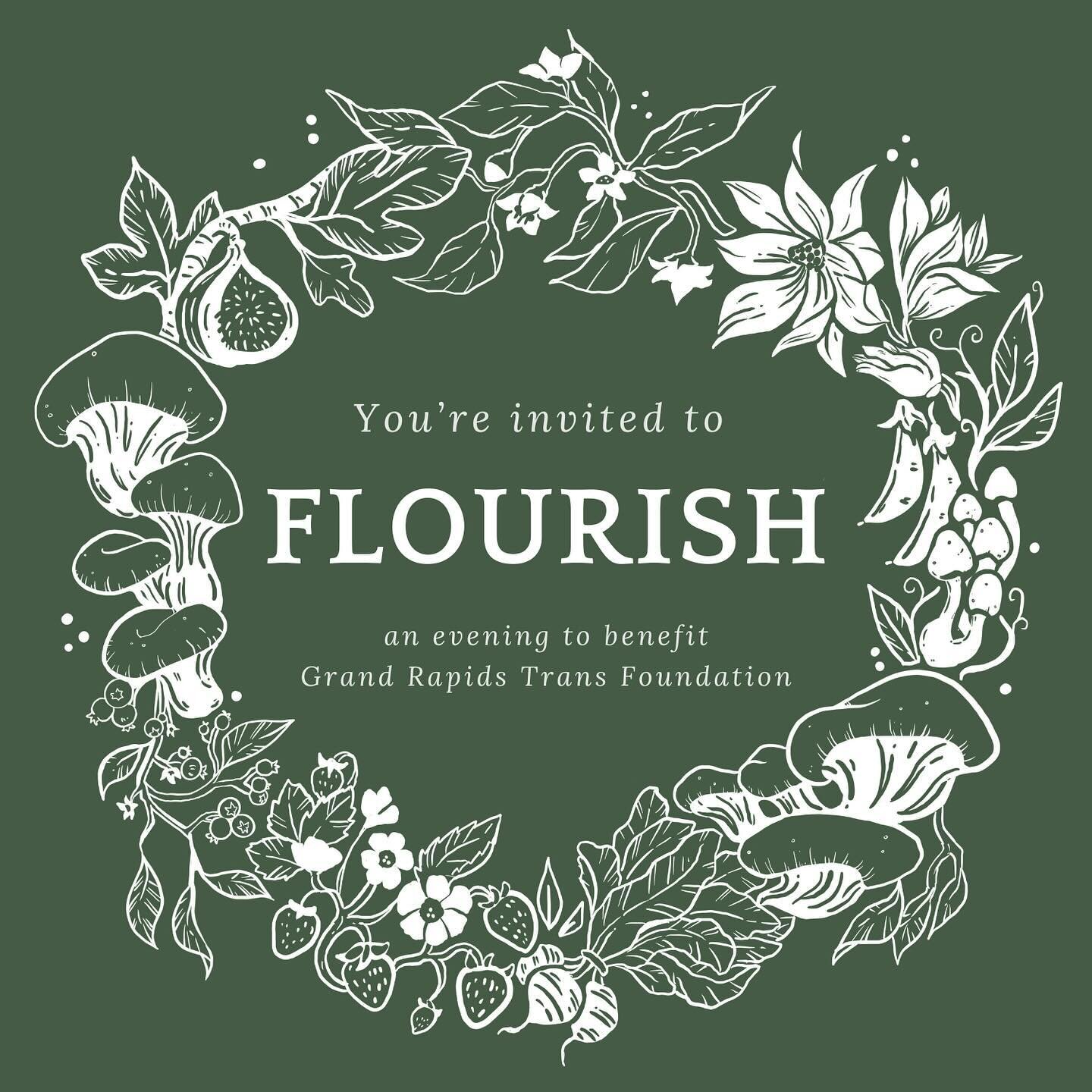 We&rsquo;re so excited to be hosting Flourish: an evening to benefit the @grtransfoundation . Tickets are still available and include small bites provided by Basalt, one cocktail or mocktail provided by our friends at @letsstayhome_gr , and a selecti