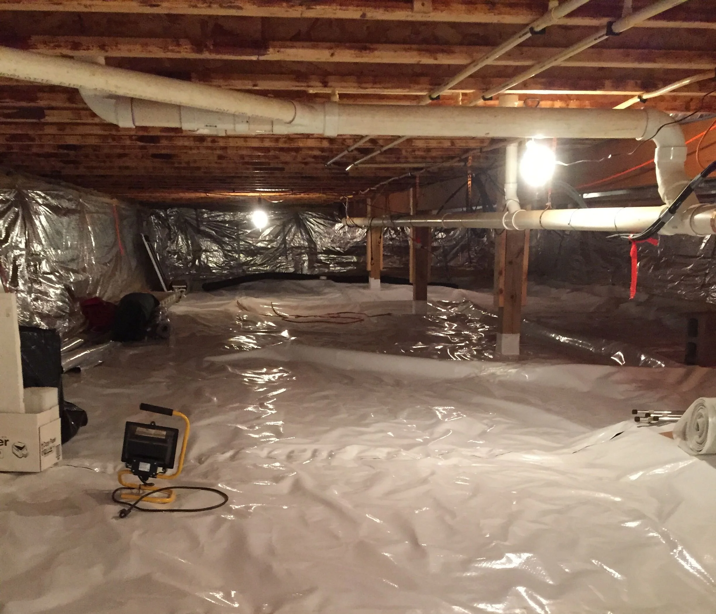 Crawl Space After Radon Mitigation