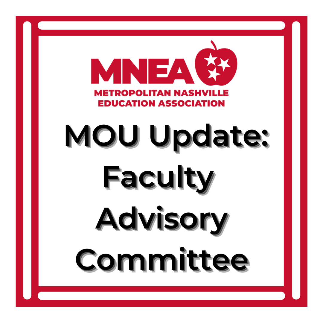 MOU UPDATE - Faculty Advisory Committees 