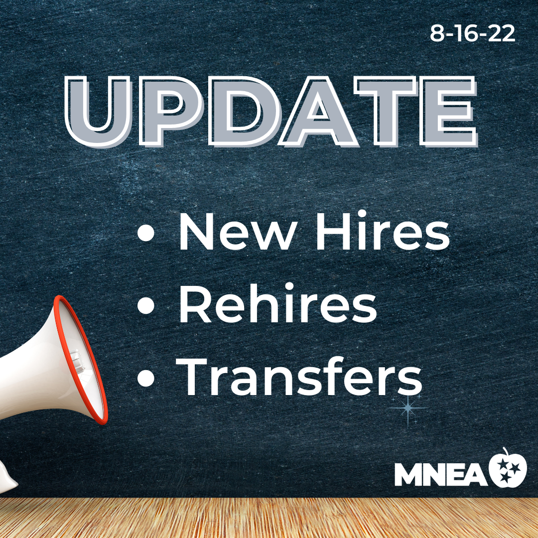 UPDATE: New Hires, Rehires, &amp; Transfers