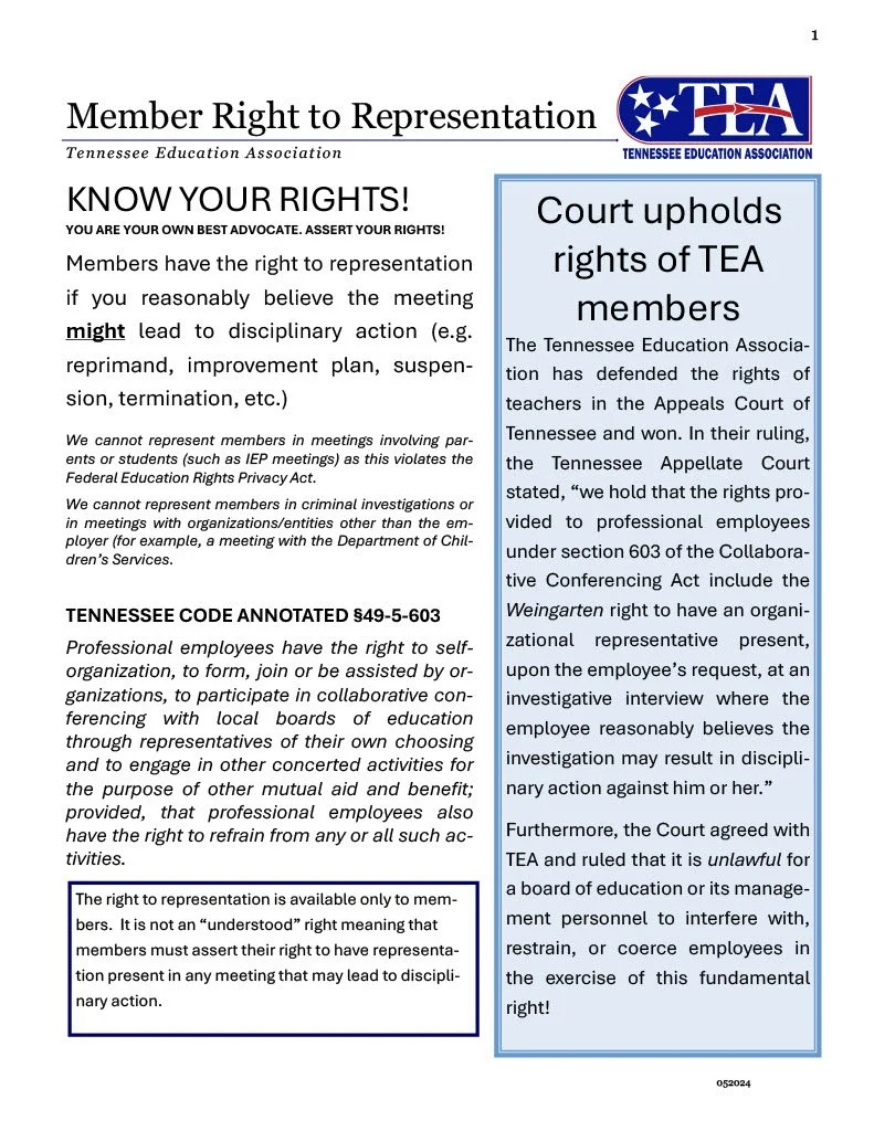 RIGHT TO REPRESENTATION